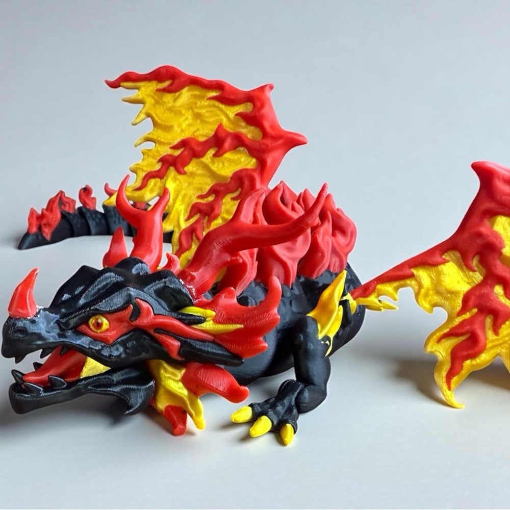 Magnus the Fire Dragon – 18" Poseable Figure (Premium PLA Edition)